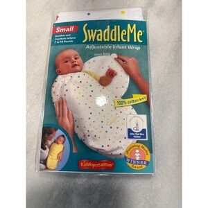 SwaddleMe Cotton Small 7-14 lbs Kiddopotamus Infant Baby Wrap Blanket Blue